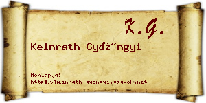 Keinrath Gyöngyi névjegykártya